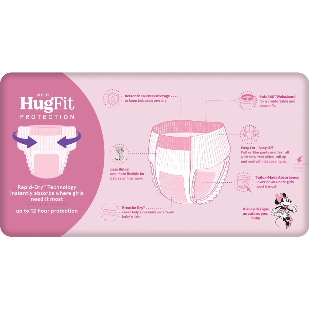 Huggies Ultra Dry Nappy Pants Girls Size 6 (15kg+) 24 Pack Woolworths