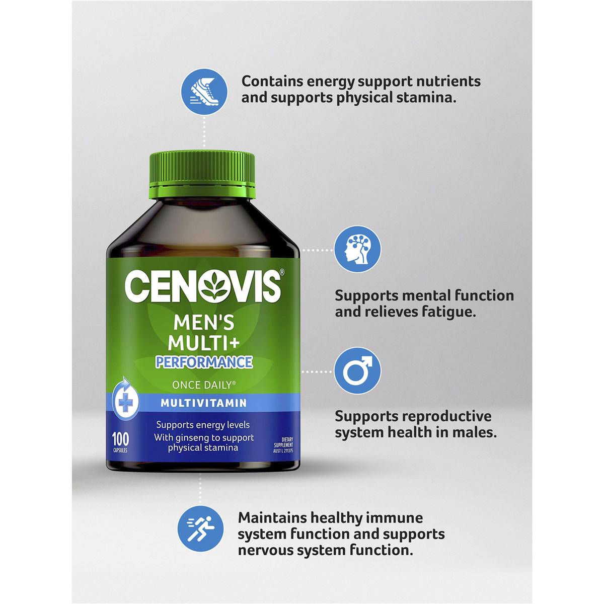 Cenovis Once Daily Mens Plus Multi Performance 100 Pack Woolworths