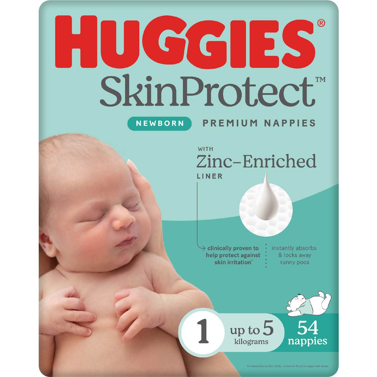 Huggies Newborn Nappies Size 1 (up To 5kg) 54 Pack Woolworths