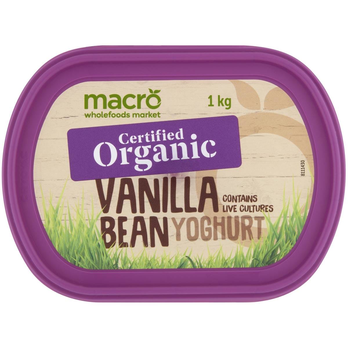 Macro Certified Organic Vanilla Bean Yoghurt 1kg Woolworths