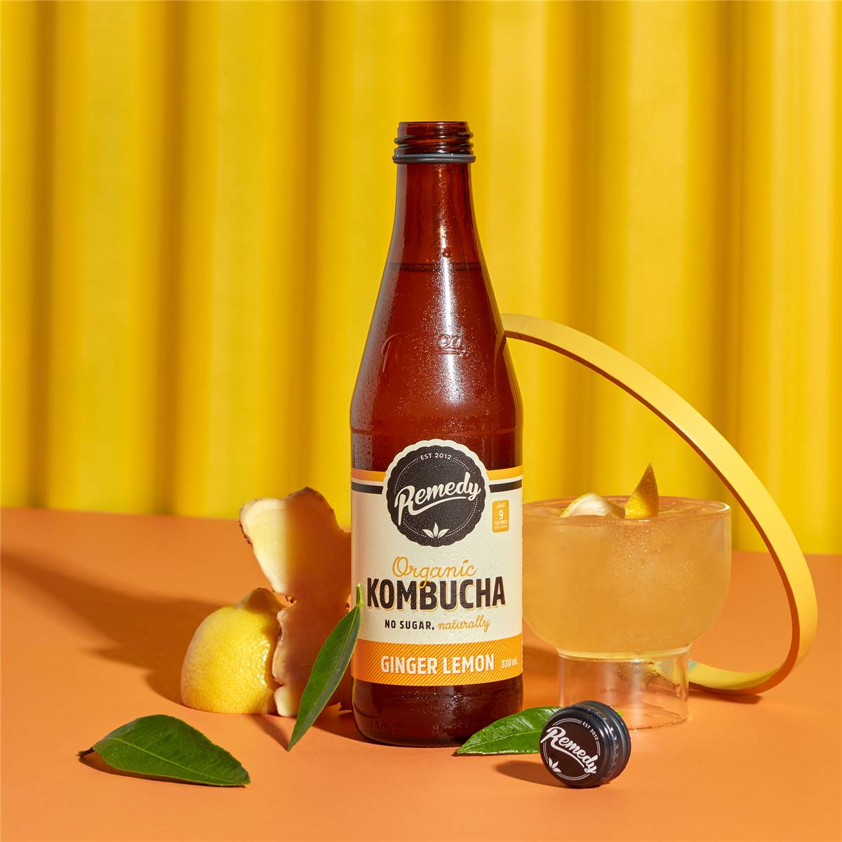 Remedy Kombucha Ginger Lemon 330ml Woolworths