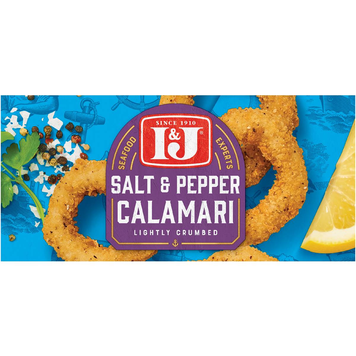 I&j Wild Caught Salt & Pepper Calamari Rings Lightly Crumbed 360g