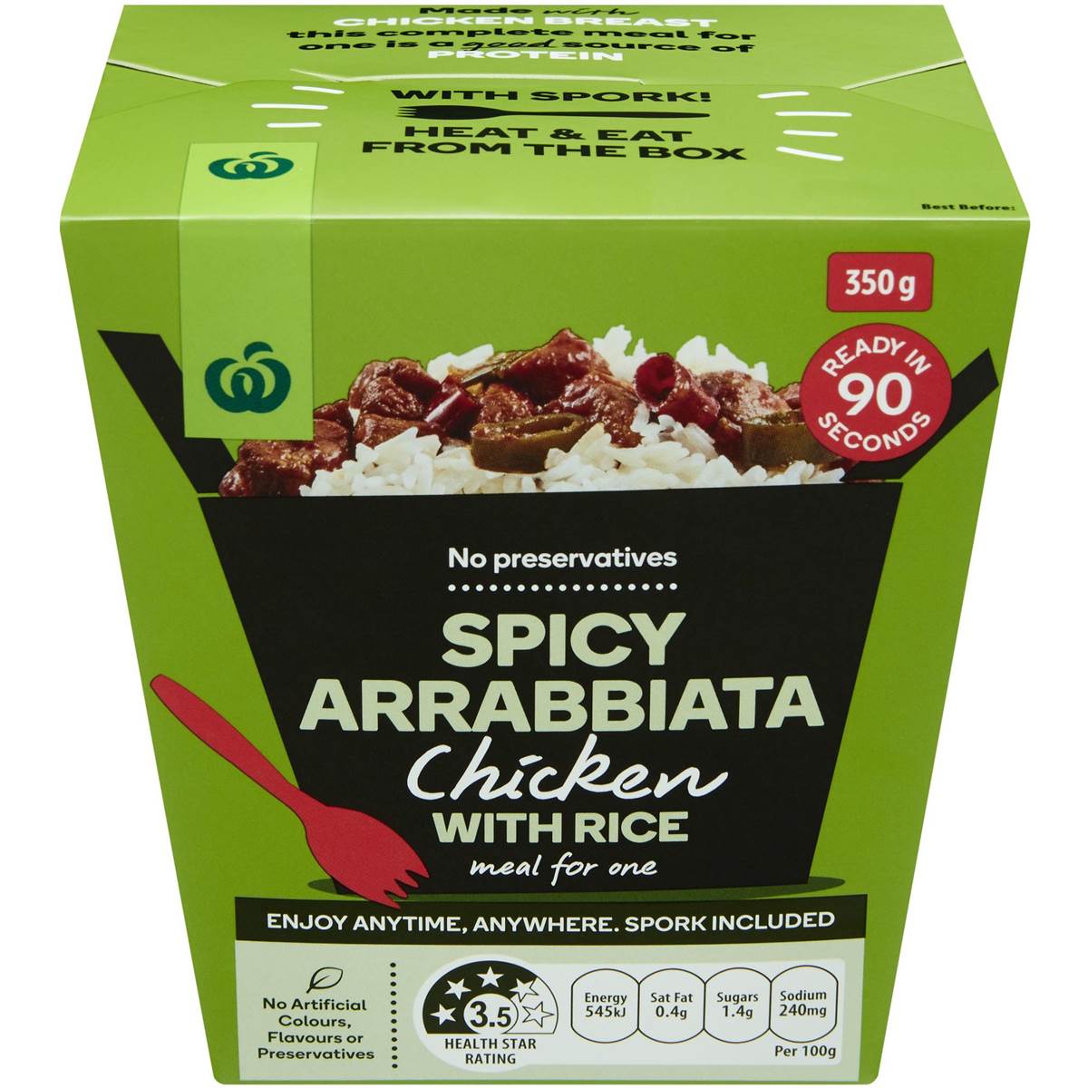Woolworths Chicken With Rice Spicy Arrabbiata