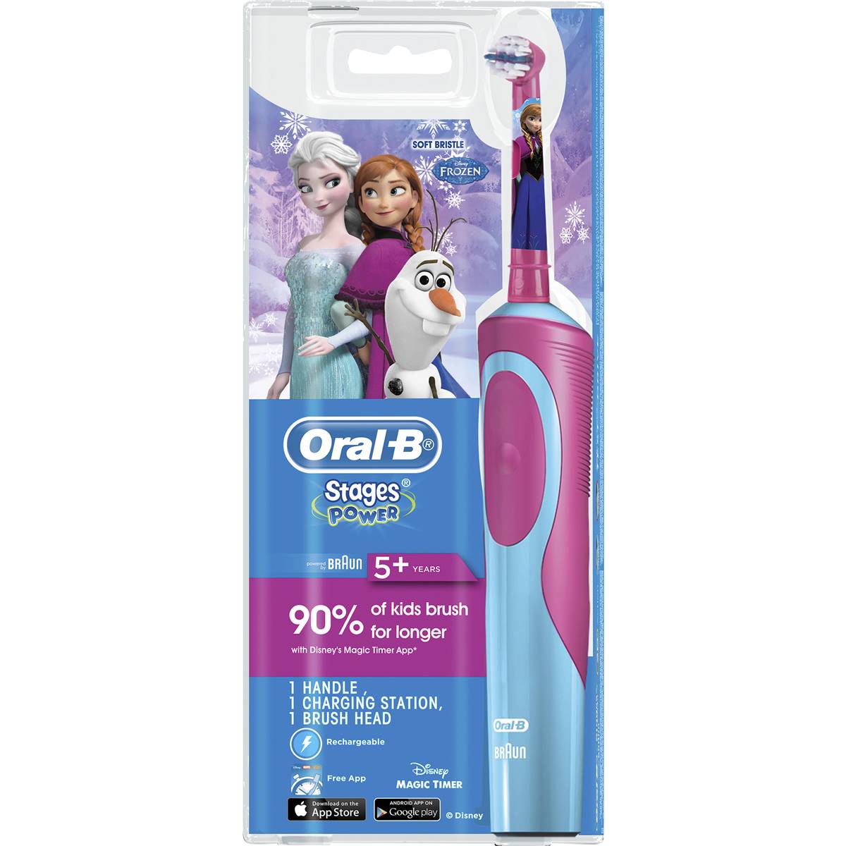 Oral B Kids Stages Frozen/spiderman 3+ Yrs Electric Toothbrush