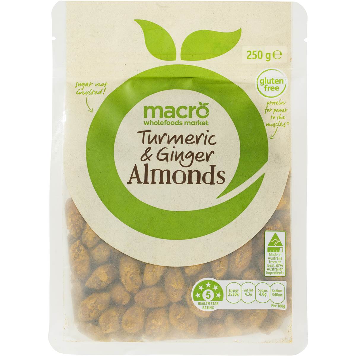 Macro Tumeric & Ginger Almonds 250g Woolworths
