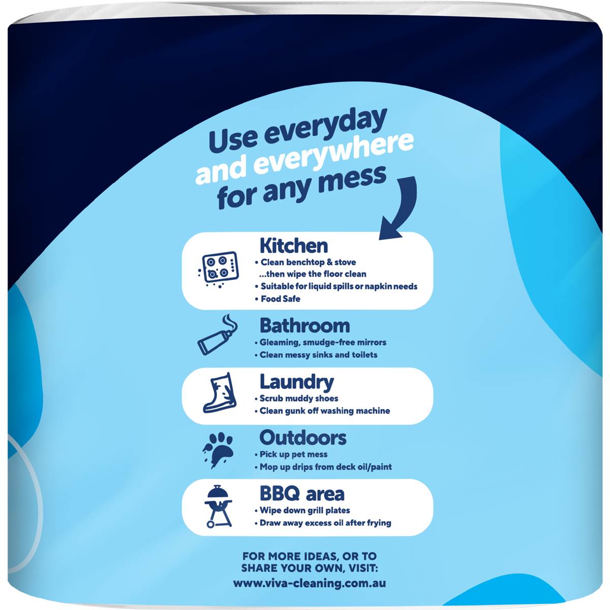 Viva paper towels white 360 sheets 6 pack woolworths