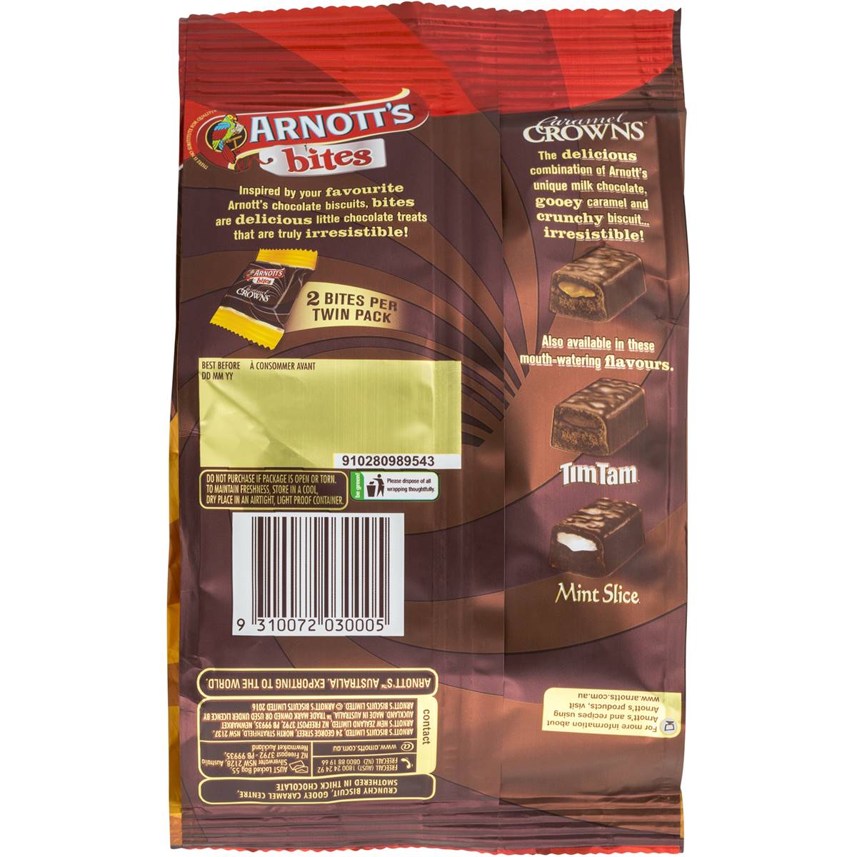 Arnott's Bites Caramel Crowns 170g | Woolworths