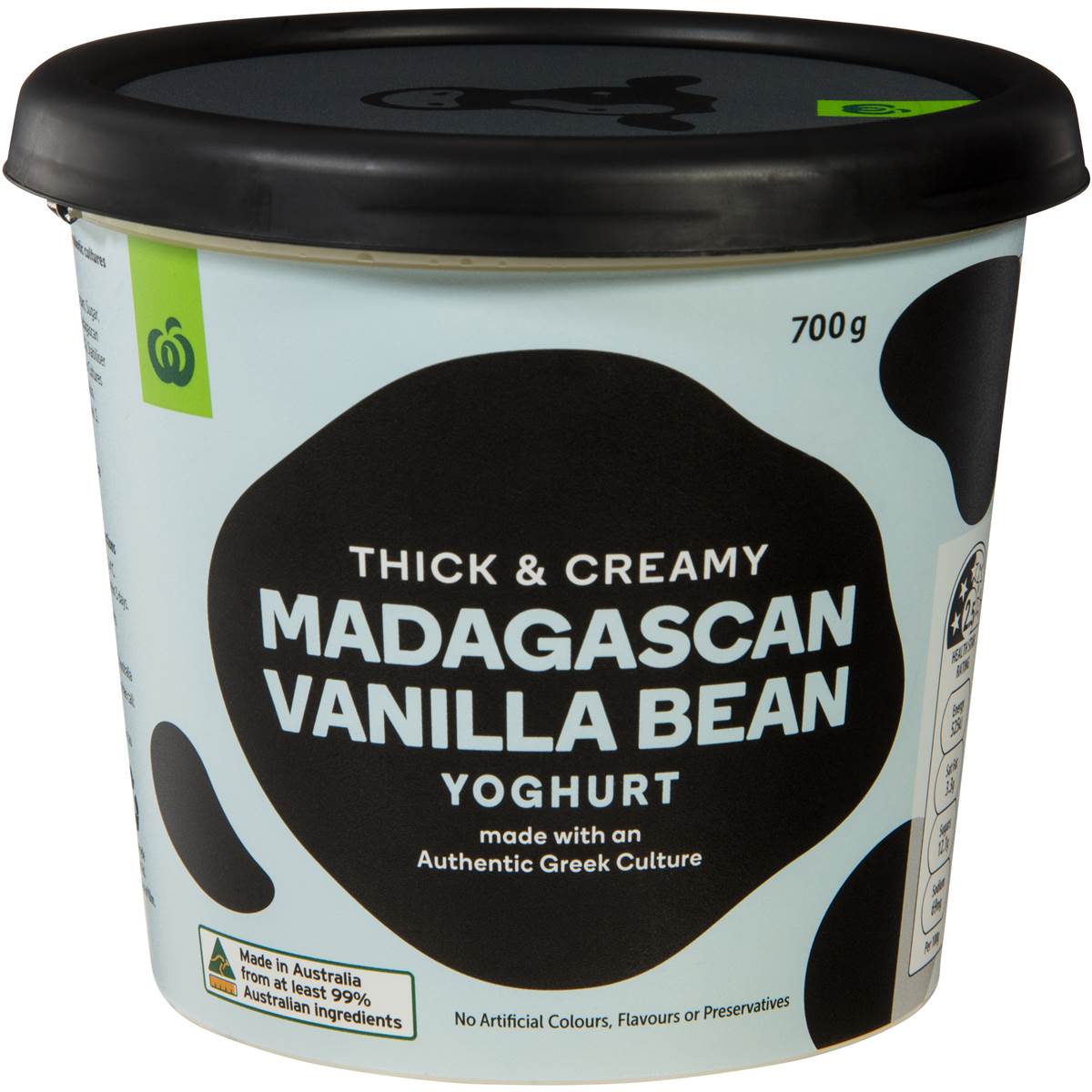 Woolworths Thick & Creamy Yoghurt Madagascan Vanilla Bean 700g Woolworths
