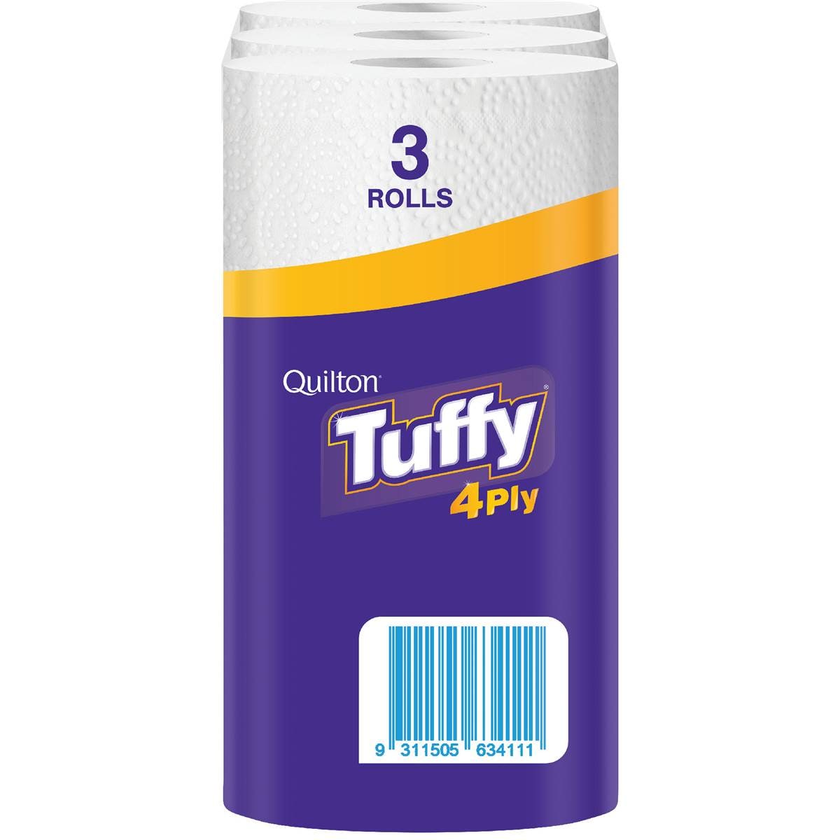 Quilton Tuffy Paper Towel White 4ply 3pk Woolworths