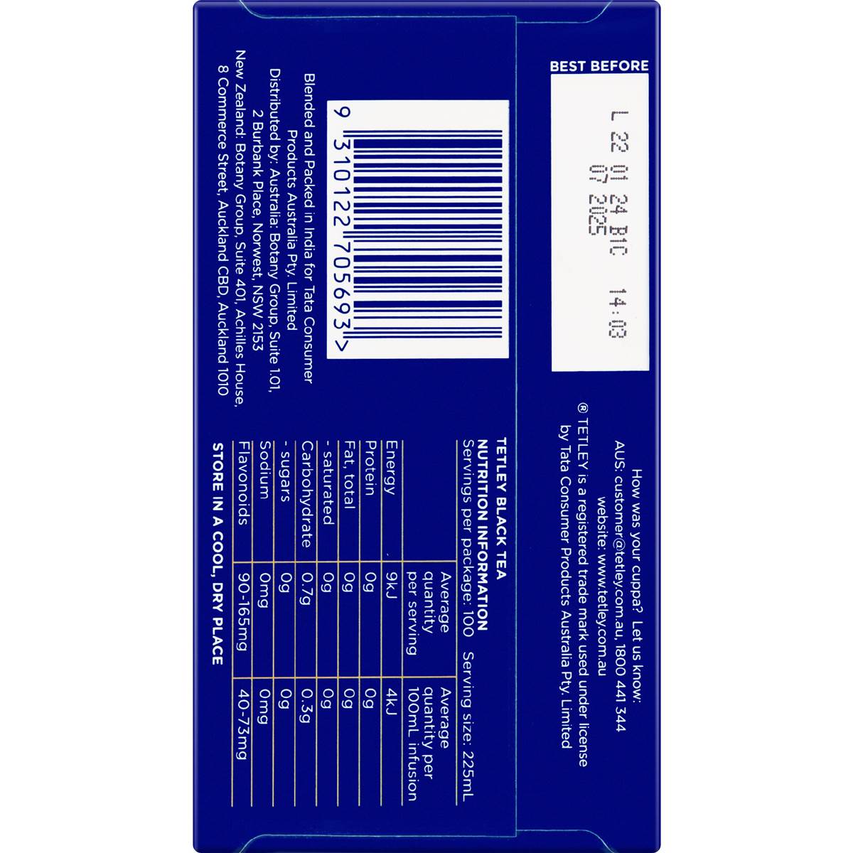 Tetley Extra Strong Tea Bags 100 Pack Woolworths