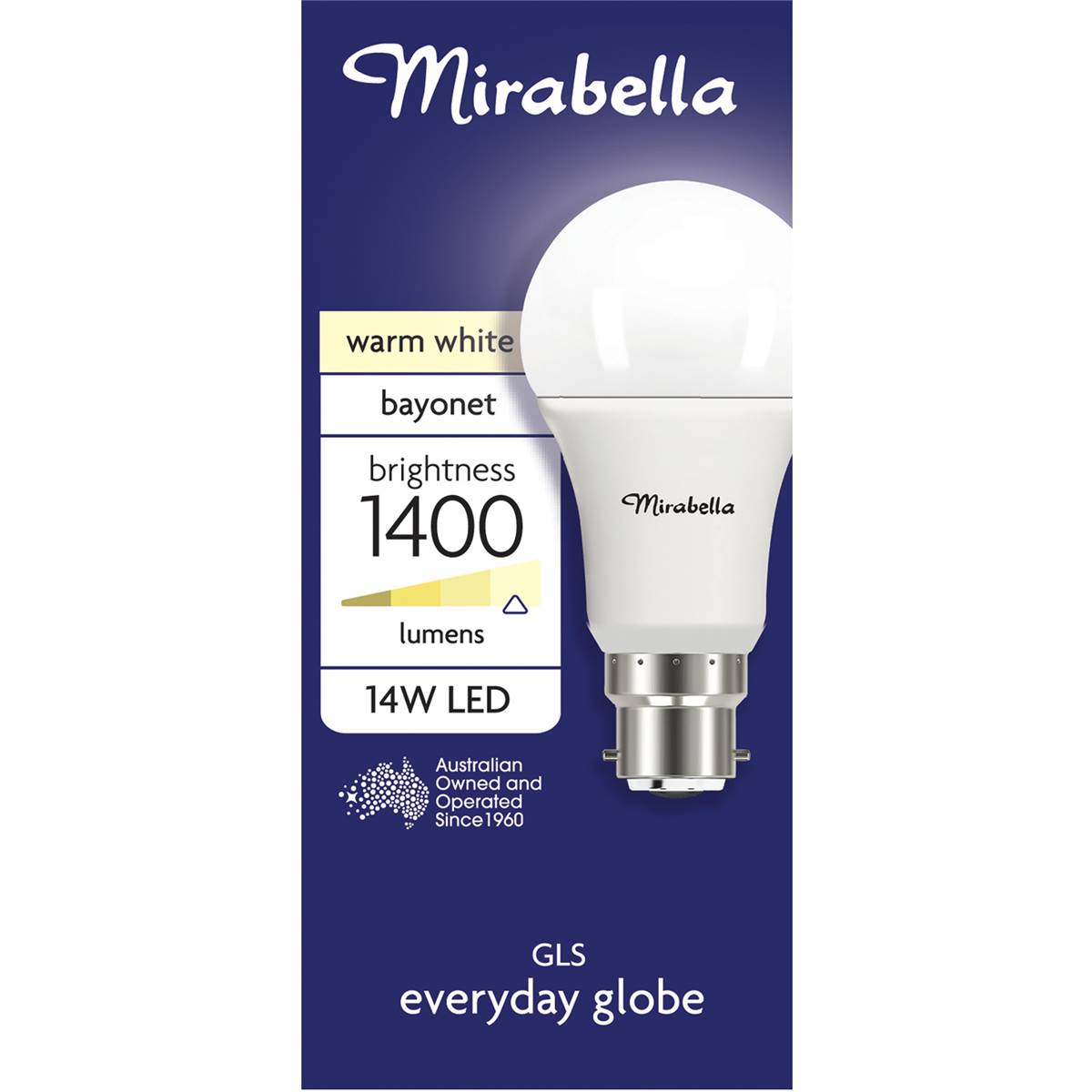 Mirabella 14w 1400lm Led Gls Everyday Globe Warm White Each Woolworths