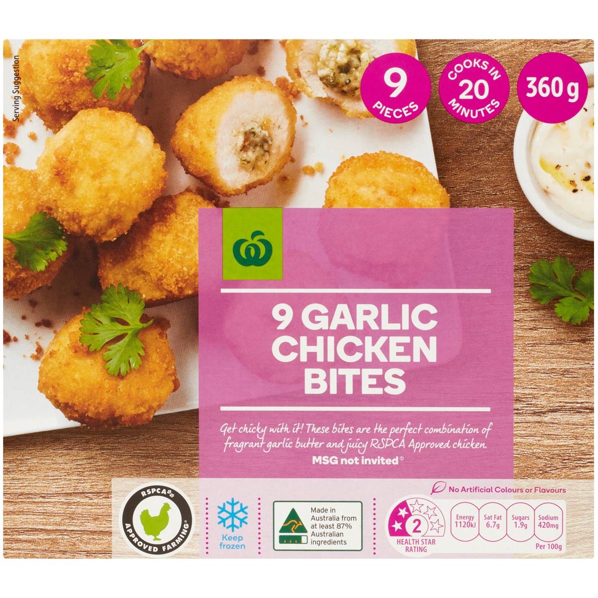 Woolworths Garlic Chicken Bites 360g Woolworths