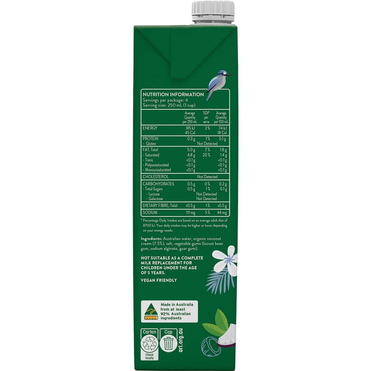 Australia's Own Unsweetened Coconut Milk 1l Woolworths