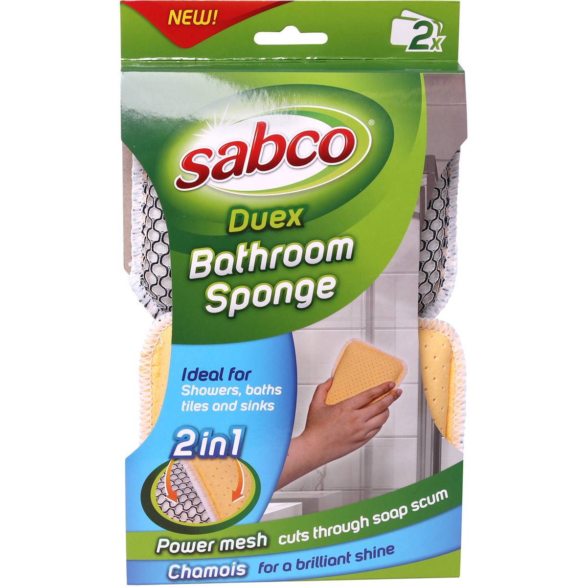 Sabco Duex Bathroom Sponge Scrubber 2 Pack Woolworths