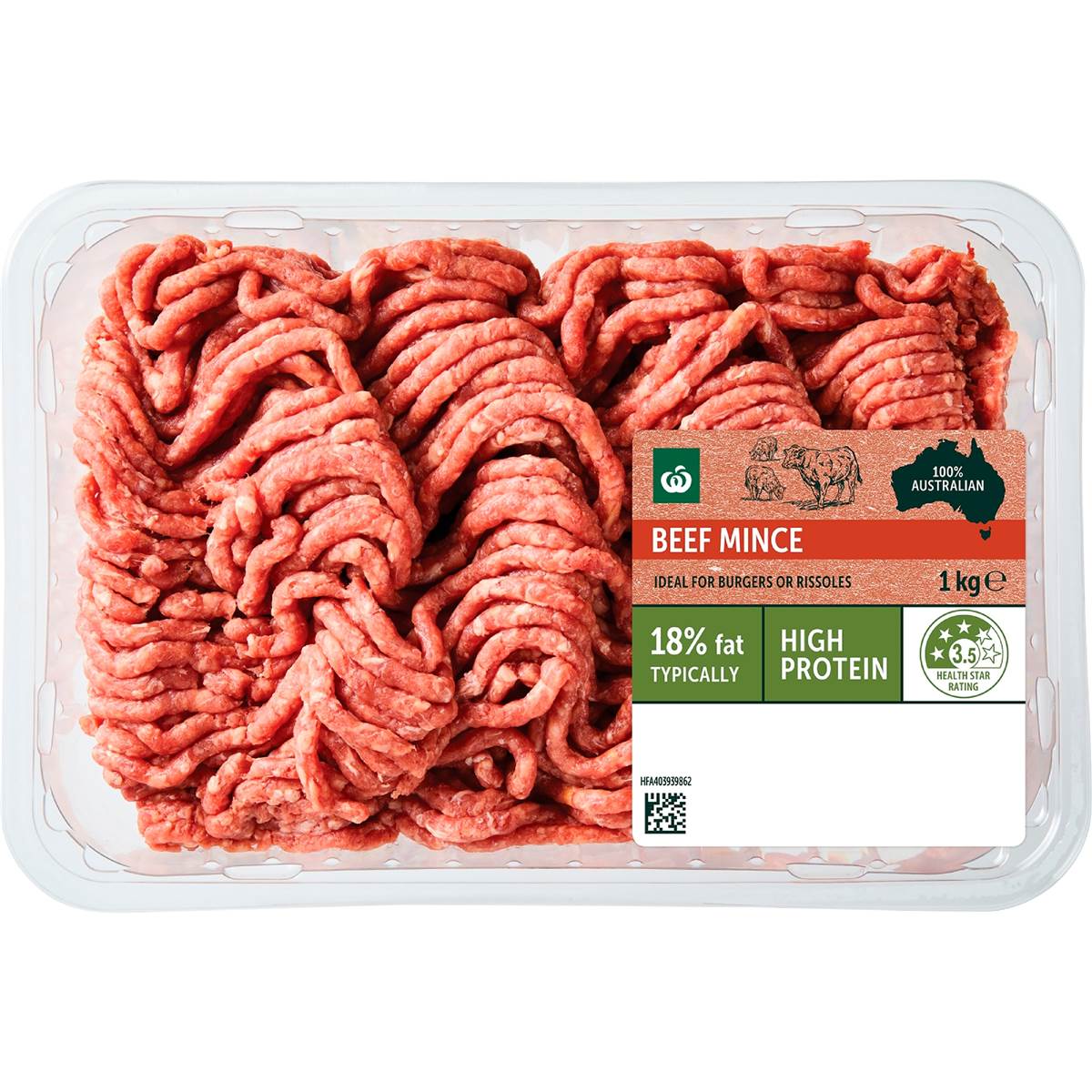 Woolworths Beef Mince 1kg Woolworths