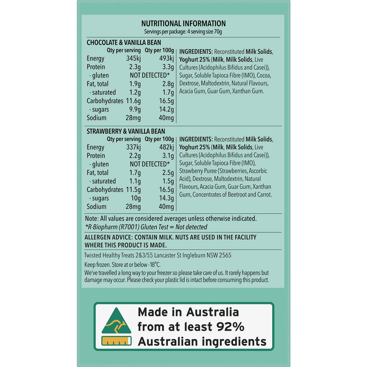 Twisted Minis Frozen Yoghurt Dessert Assorted 4 Pack Woolworths