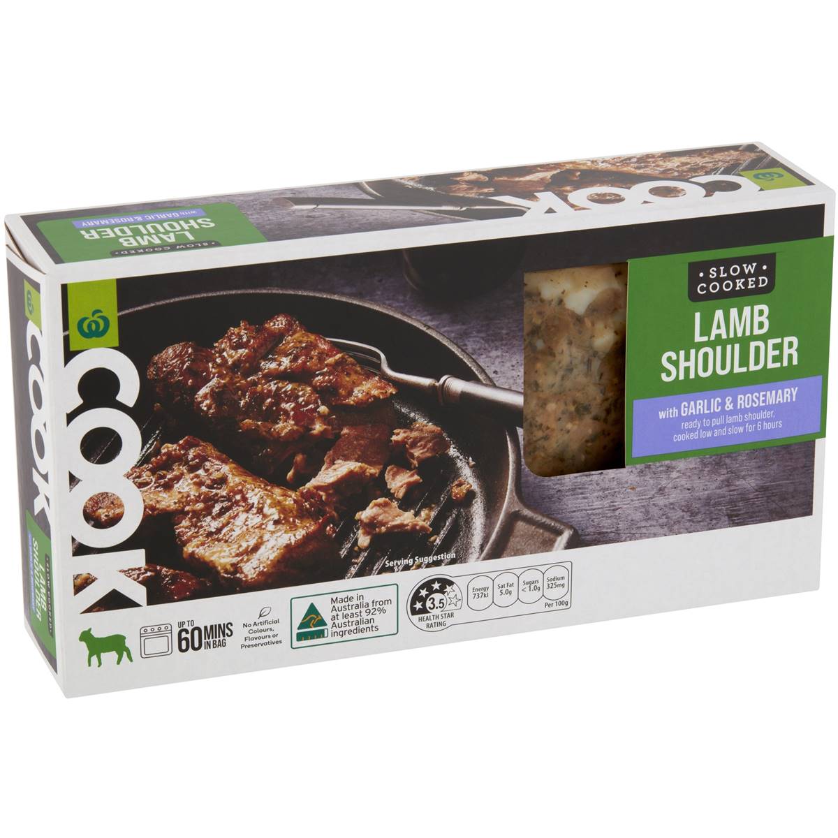 Woolworths Cook Lamb Shoulder With Garlic & Rosemary 550g 900g