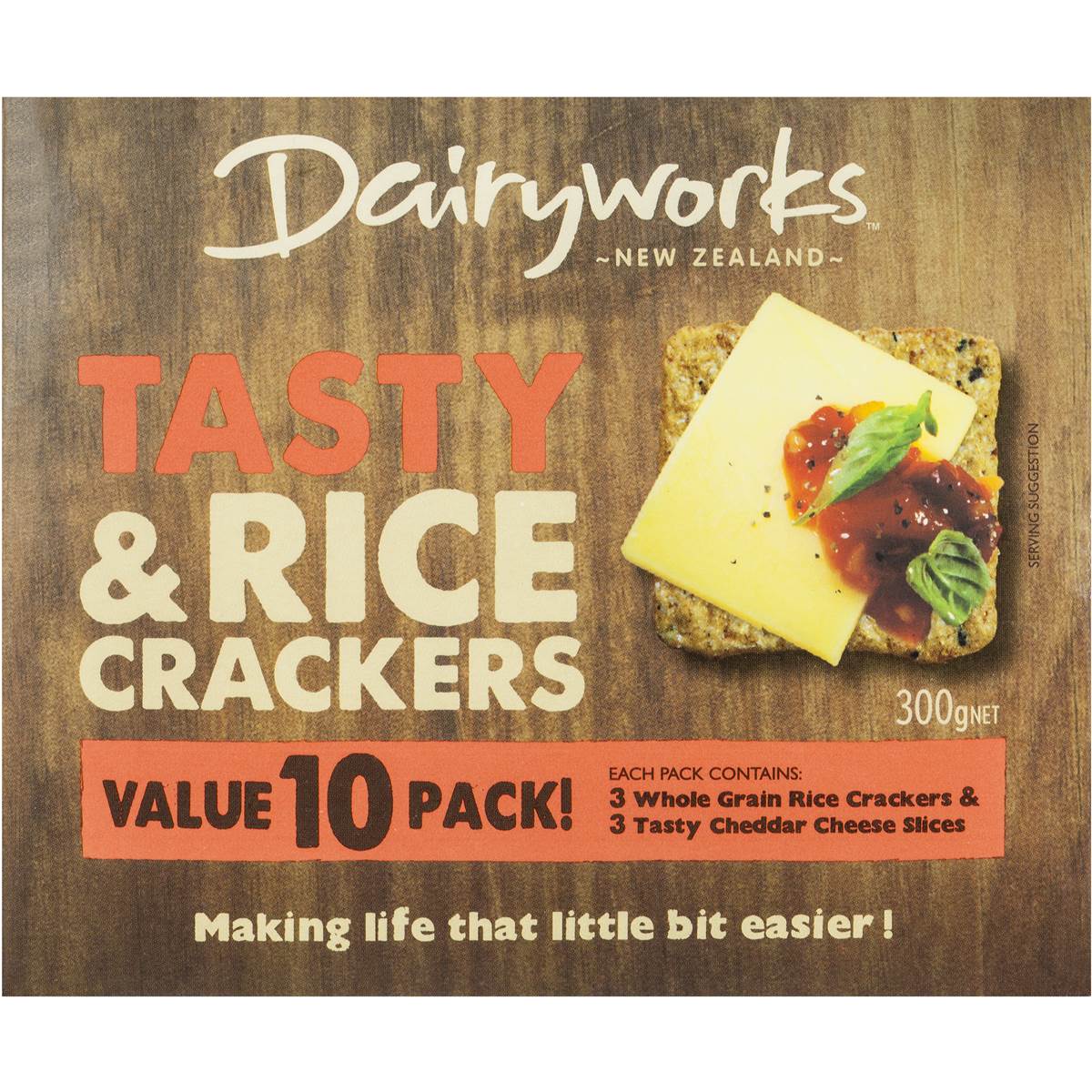 Dairyworks Tasty Cheese & Rice Cracker 10 Pack Woolworths
