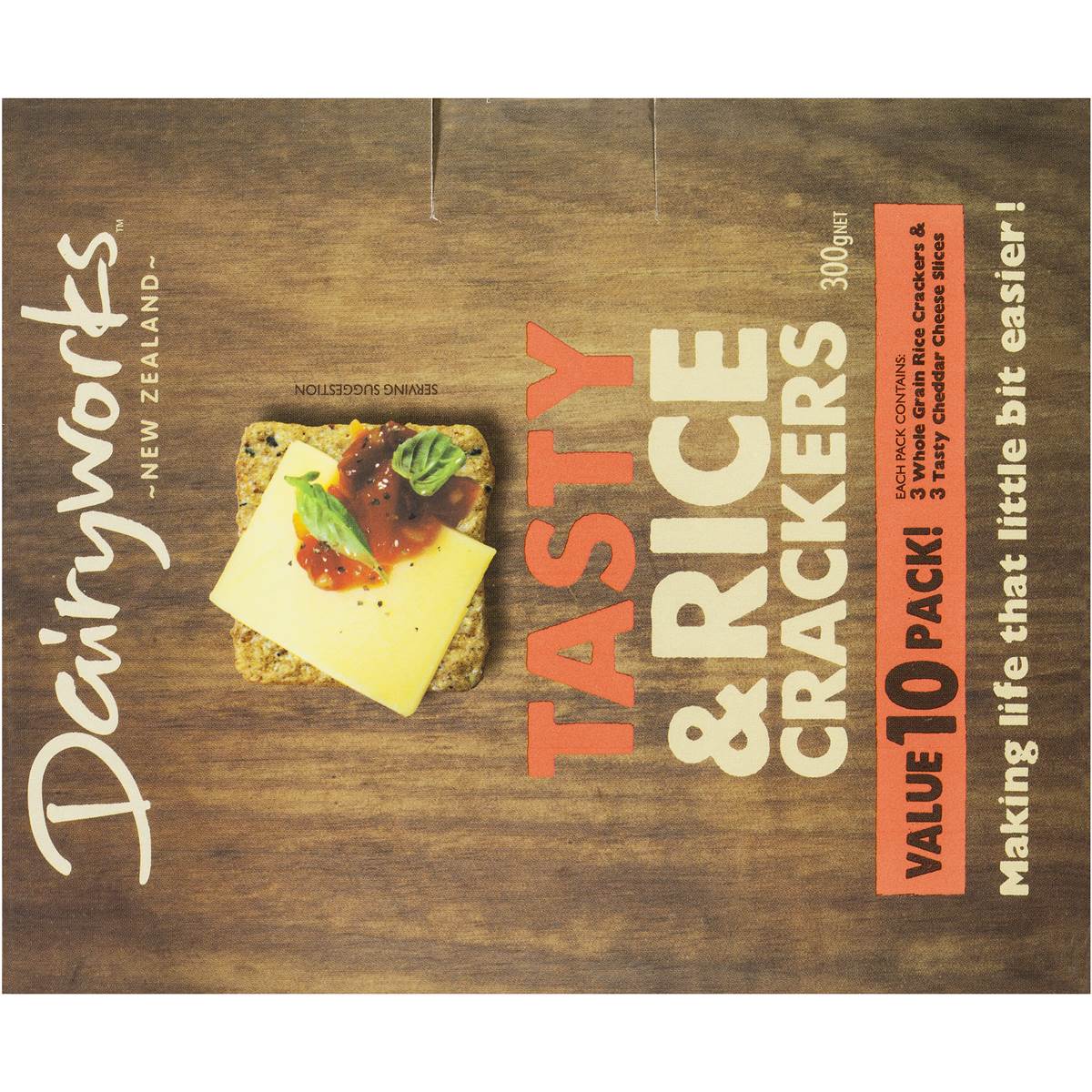 Dairyworks Tasty Cheese & Rice Cracker 10 Pack Woolworths