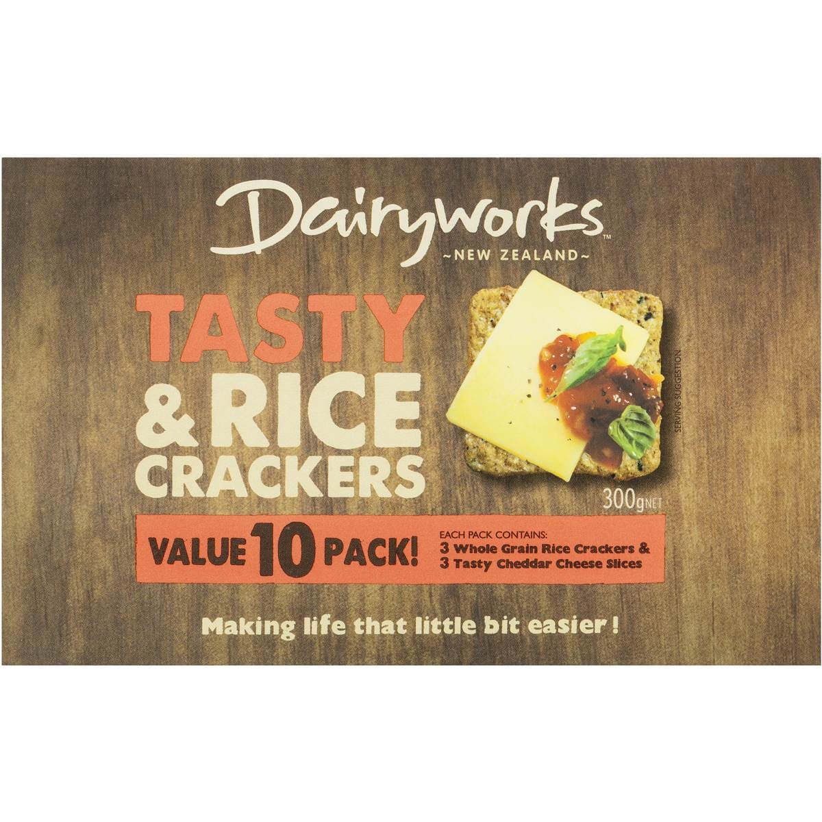 Dairyworks Tasty Cheese & Rice Cracker 10 Pack Woolworths