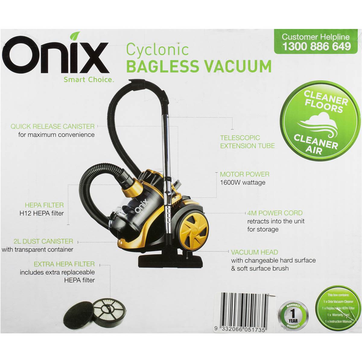 Onix Bagless Vacuum Cleaner Each Woolworths