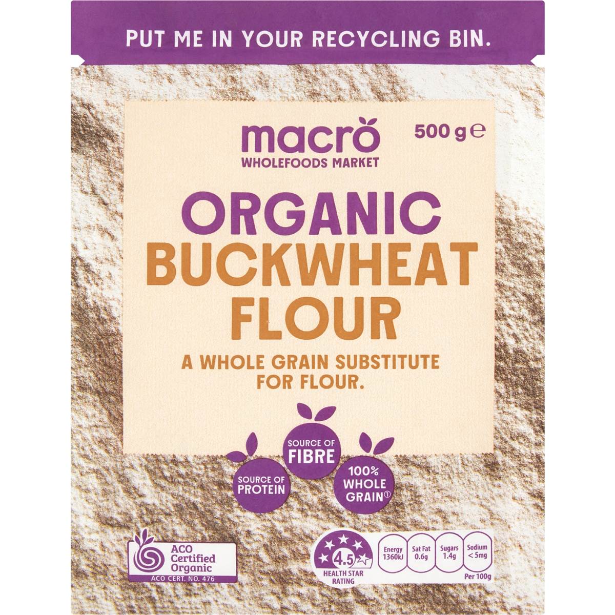 Macro Organic Buckwheat Flour 500g Woolworths