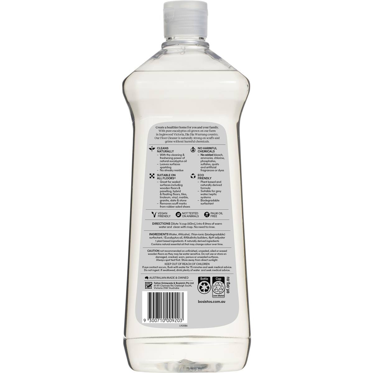 Bosisto's Floor Cleaner 750ml Woolworths