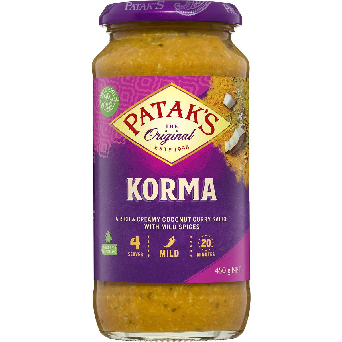 Patak's Korma Curry Simmer Sauce Sauce 450g | Woolworths