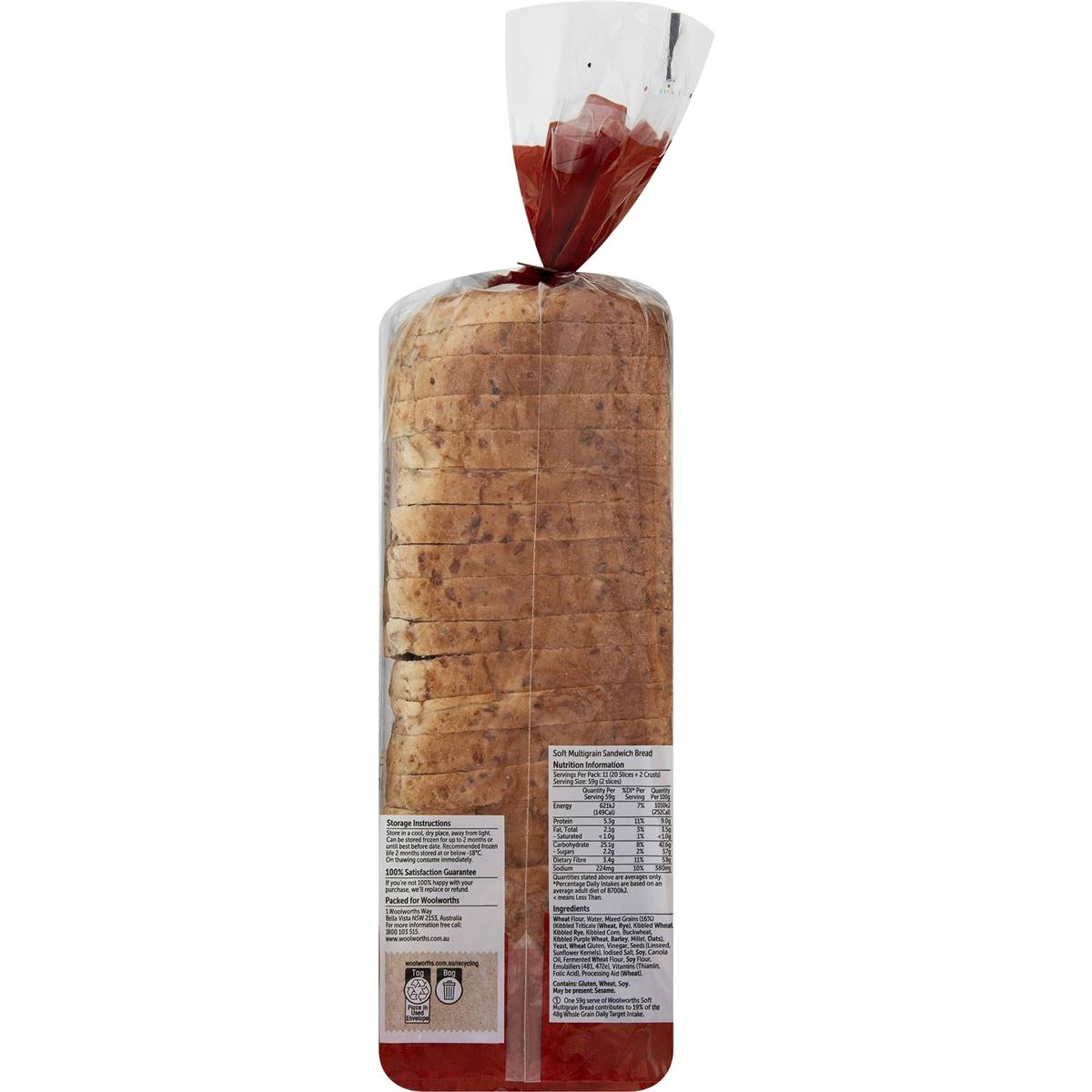 Woolworths Multigrain Soft Sandwich Bread 650g Woolworths