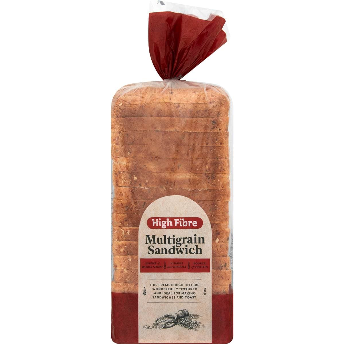 Woolworths Multigrain Sandwich Hifibre Bread 700g Woolworths