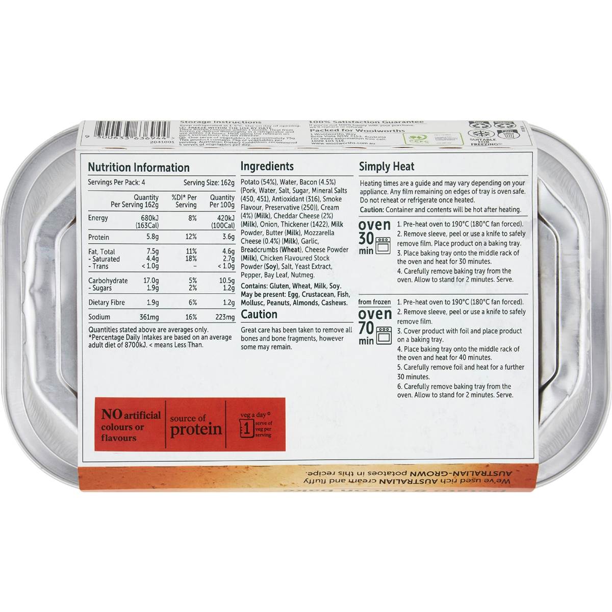 Woolworths Potato Bacon Bake 650g Woolworths