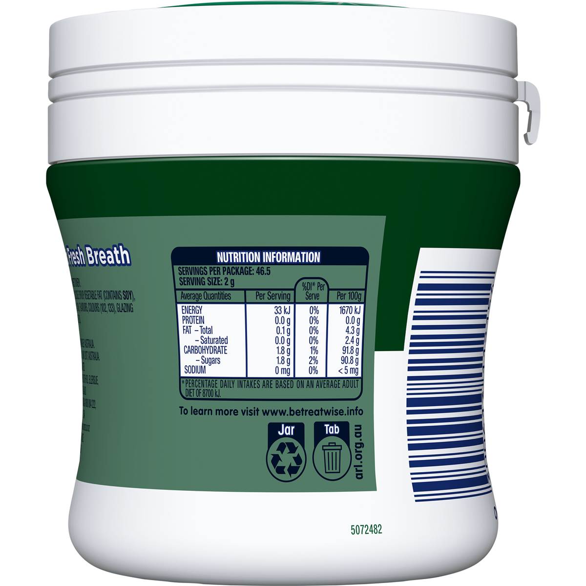 Eclipse Spearmint Chewy Mints Bottle 93g Woolworths