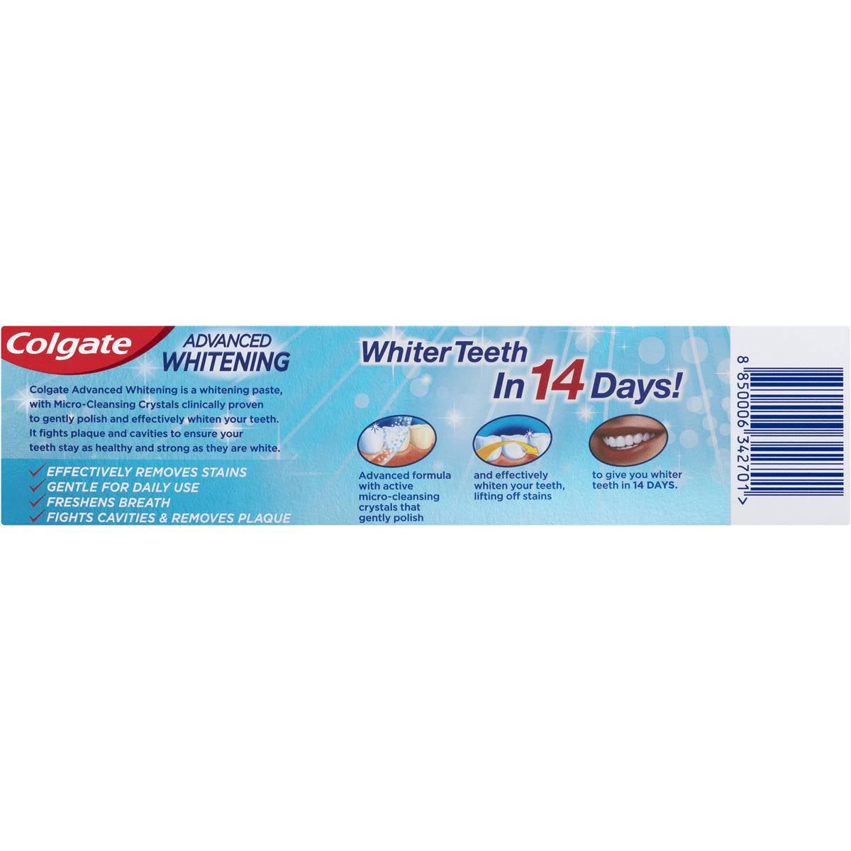 Colgate Advanced Whitening Toothpaste Whiter Teeth 190g Woolworths