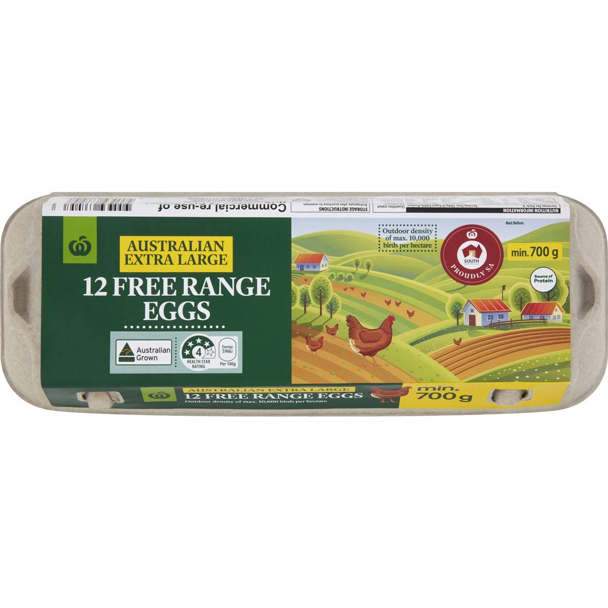 Woolworths 12 Extra Large Free Range Eggs 700g Woolworths