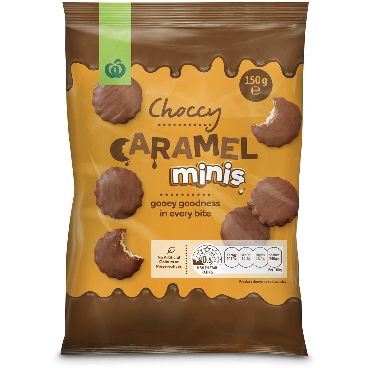 Woolworths Choccy Caramel Minis 150g Woolworths