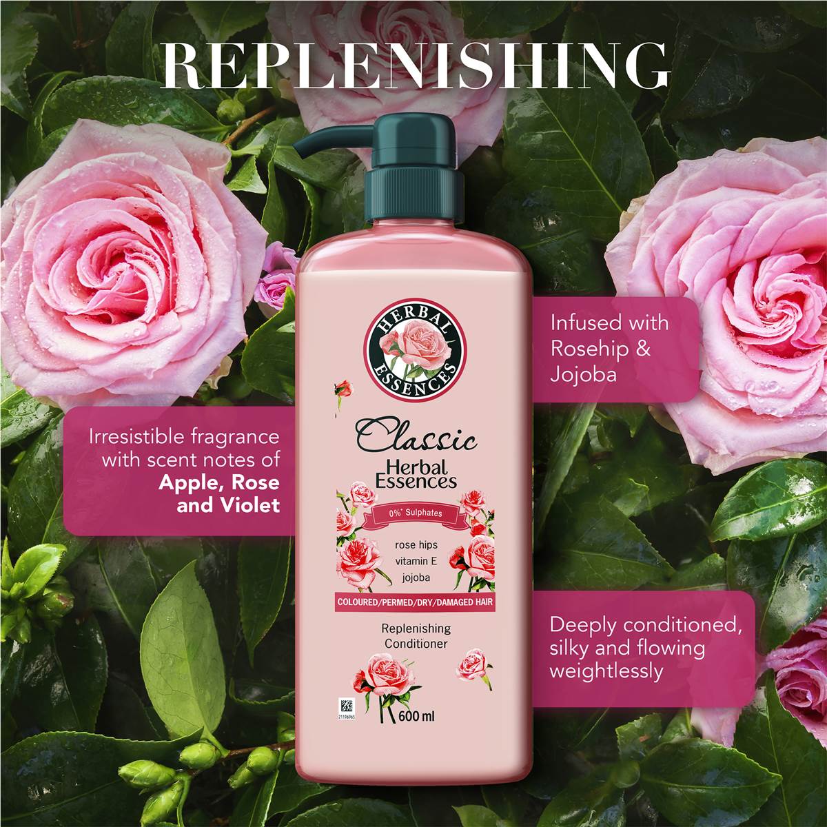 Herbal Essences Classic Replenishing Conditioner 600ml Woolworths
