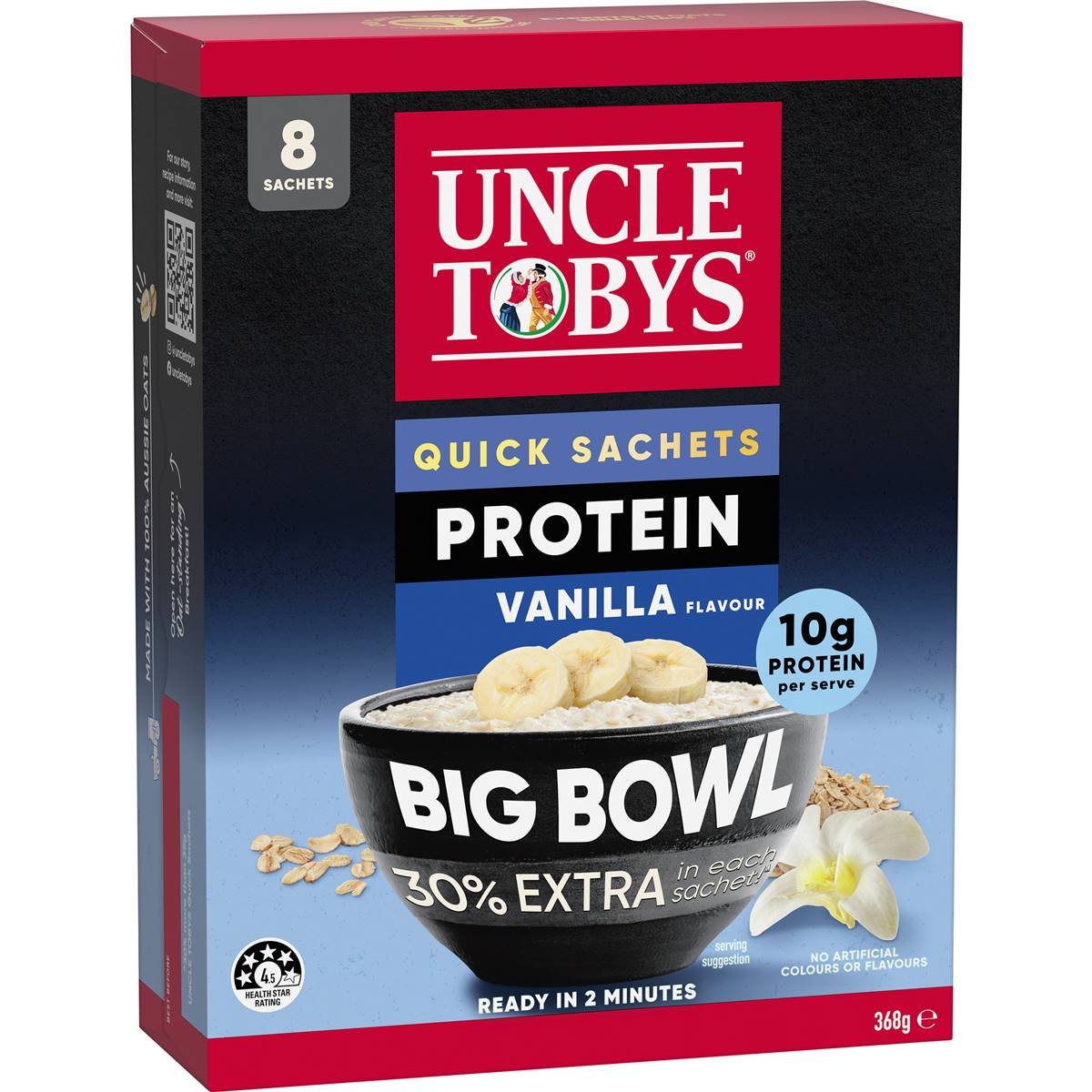 Uncle Tobys Big Bowl Quick Oats Protein Vanilla 8 Pack | Woolworths