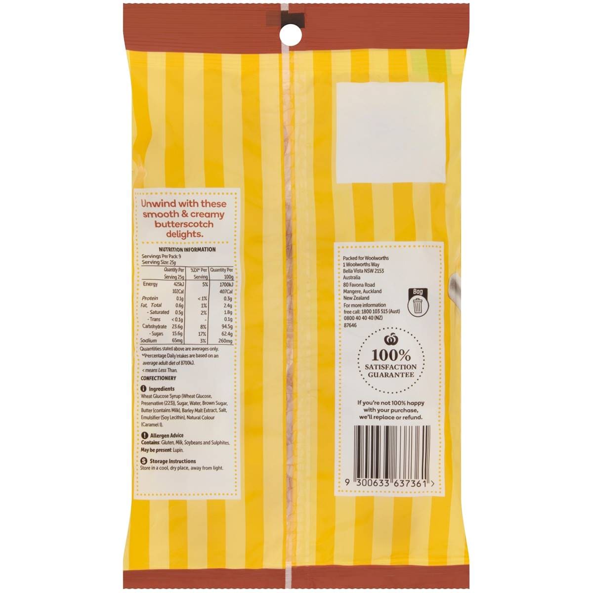 Woolworths Butterscotch 225g Woolworths