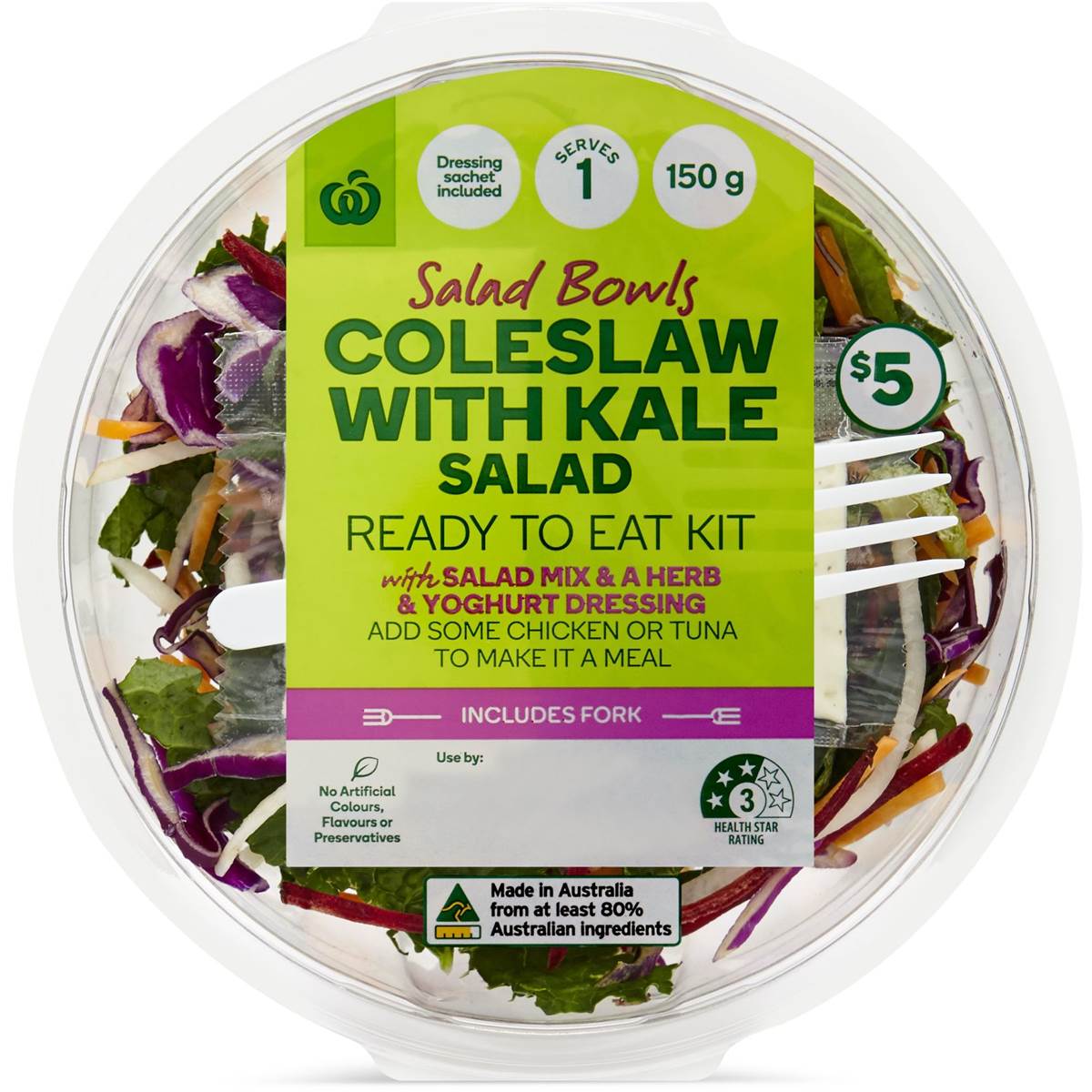 Woolworths Salad Bowls Coleslaw With Kale 150g Woolworths