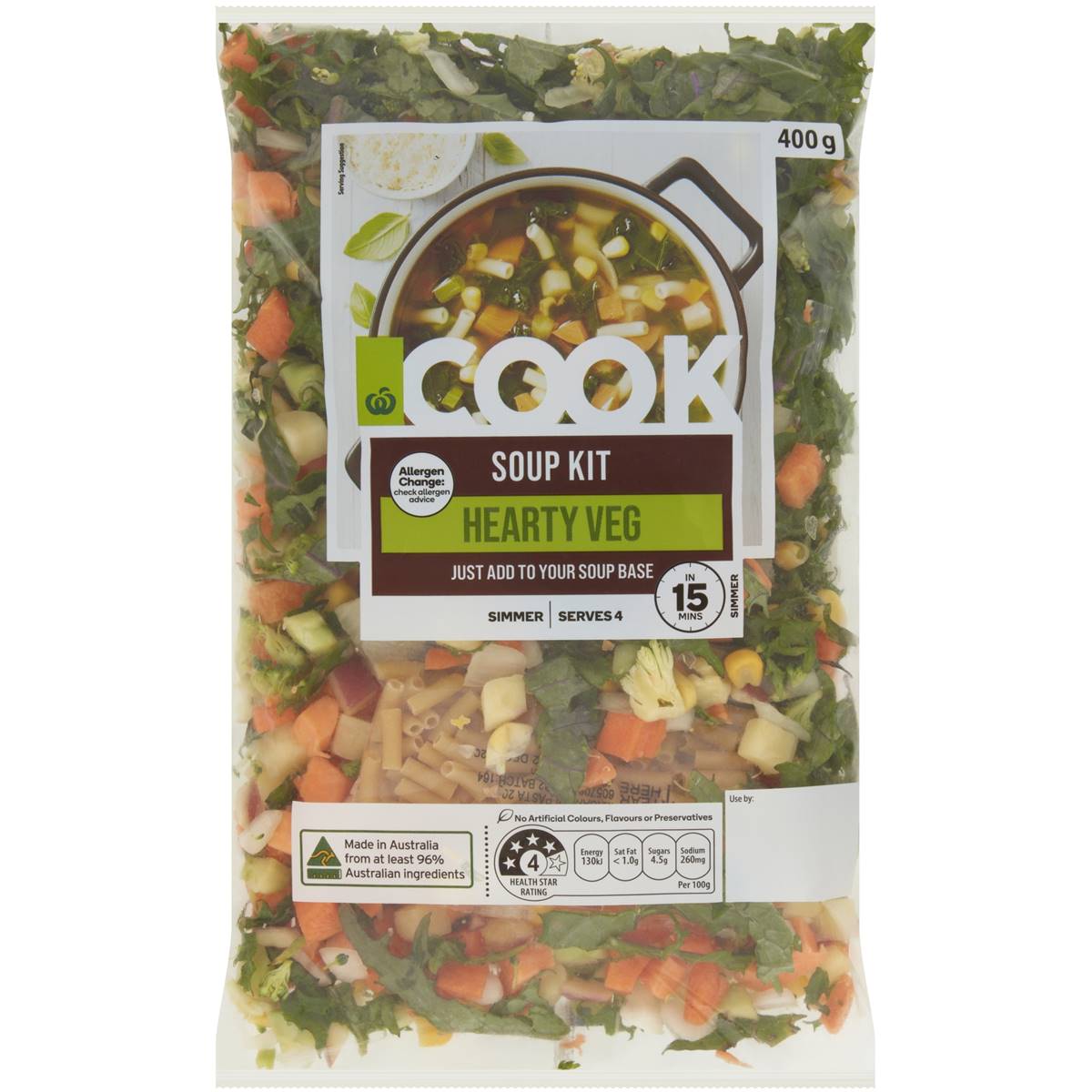 Woolworths Simply Simmer Hearty Vegetable With Pasta Soup Kit 400g Woolworths