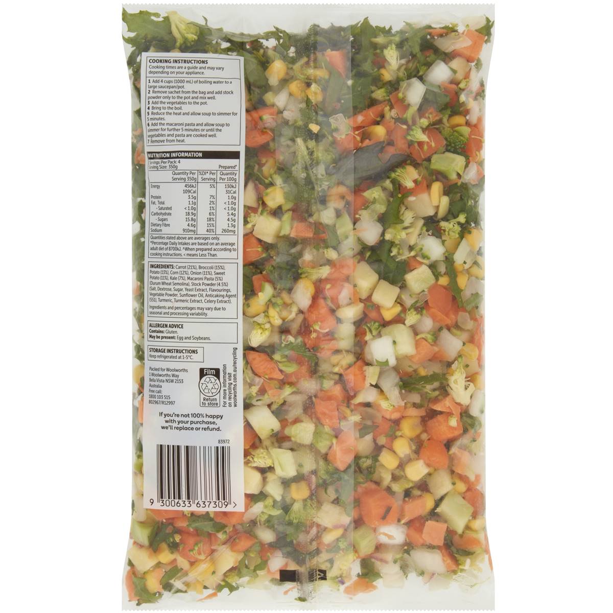 Woolworths Simply Simmer Hearty Vegetable With Pasta Soup Kit 400g Woolworths