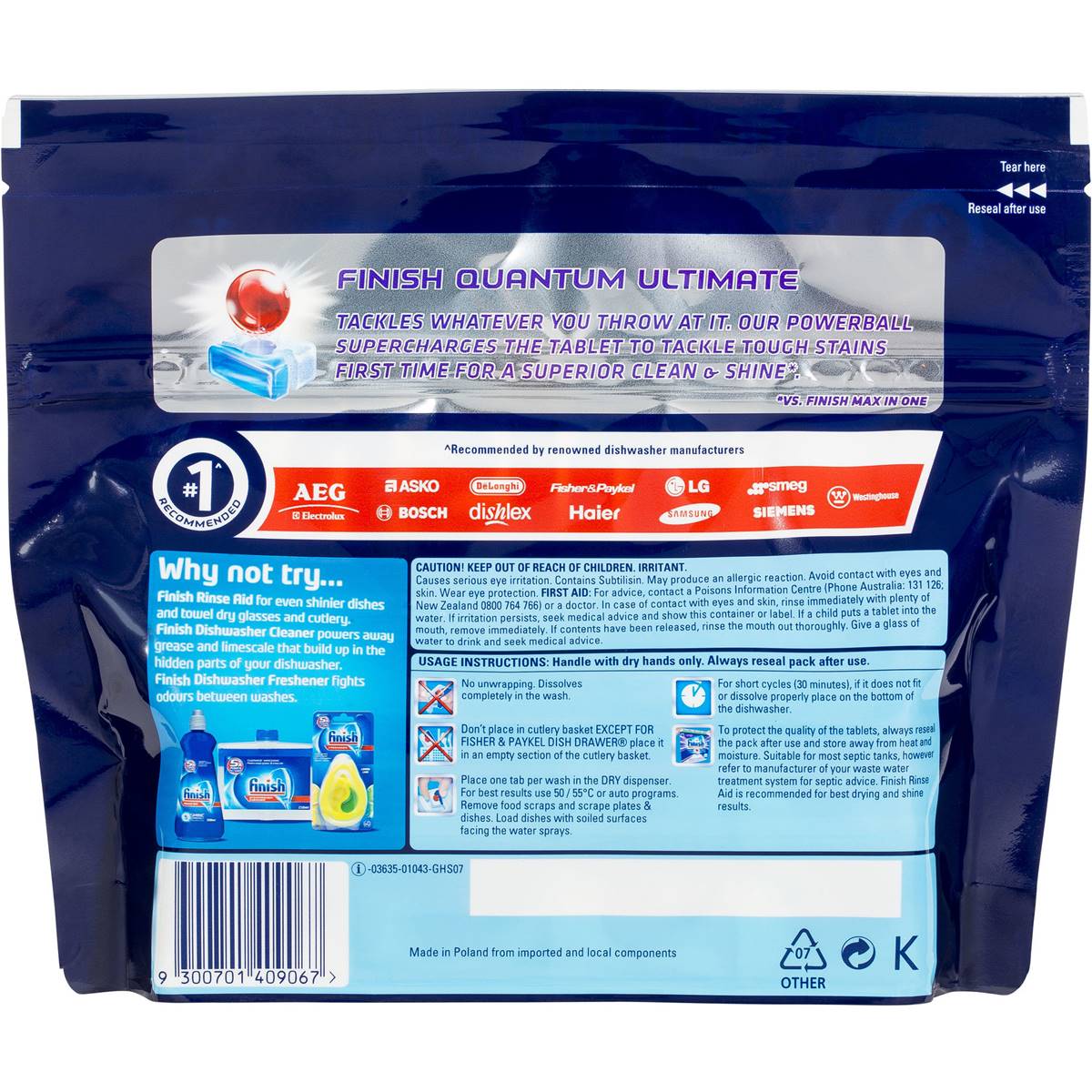 Finish Quantum Ultimate Dishwashing Tablets Original 16 Pack Woolworths