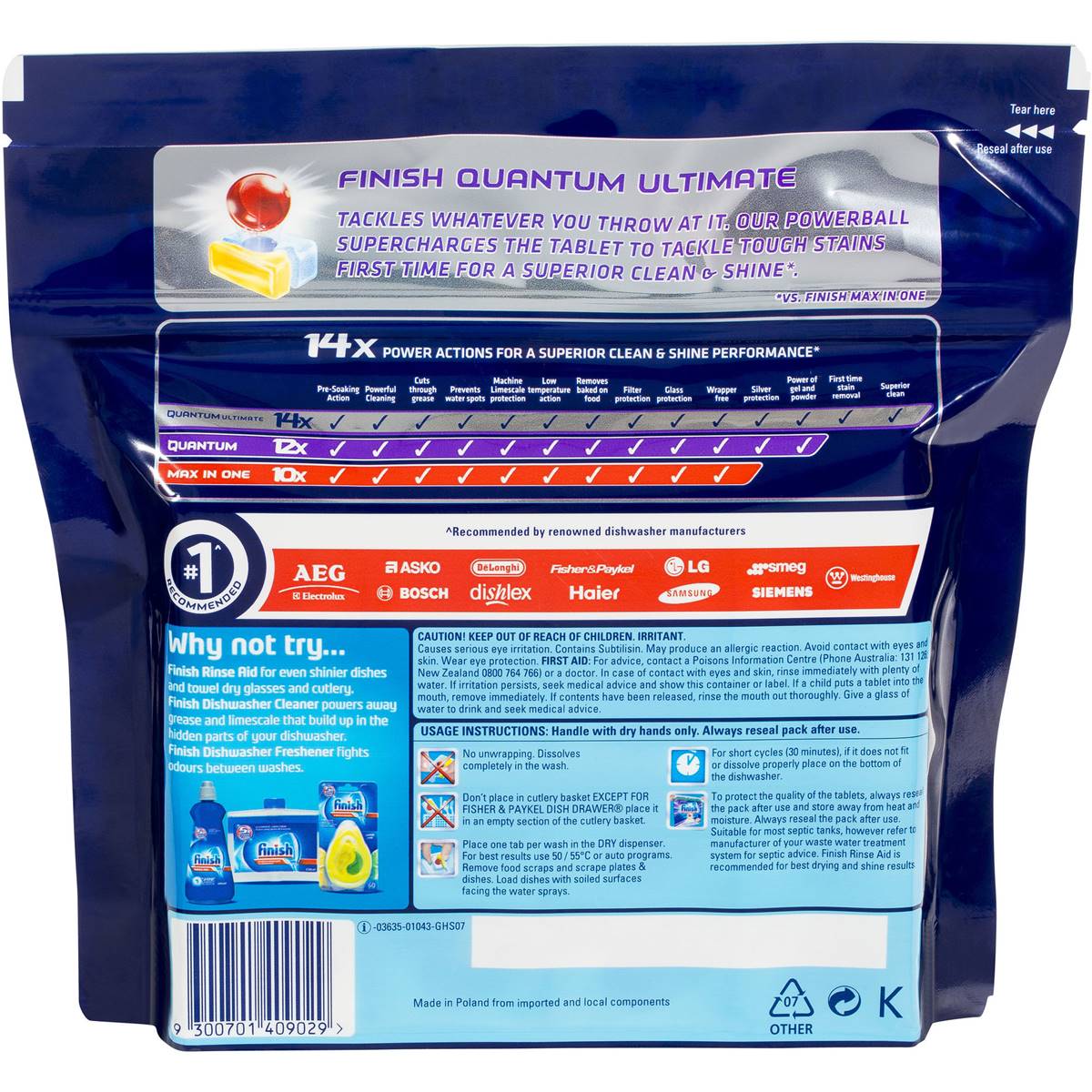 Finish Quantum Ultimate Dishwashing Tablets Lemon 32 Pack Woolworths