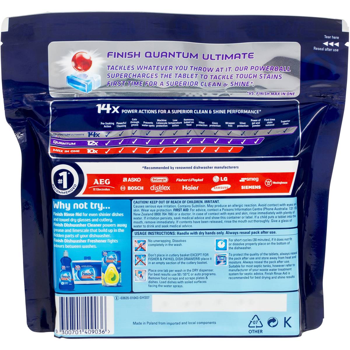 Finish Quantum Ultimate Dishwashing Tablets Original 32 Pack Woolworths