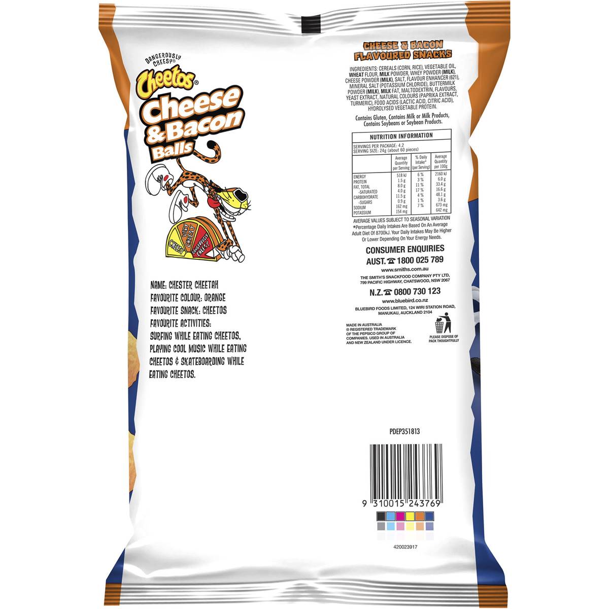 Cheetos Cheese & Bacon Balls 100g Woolworths