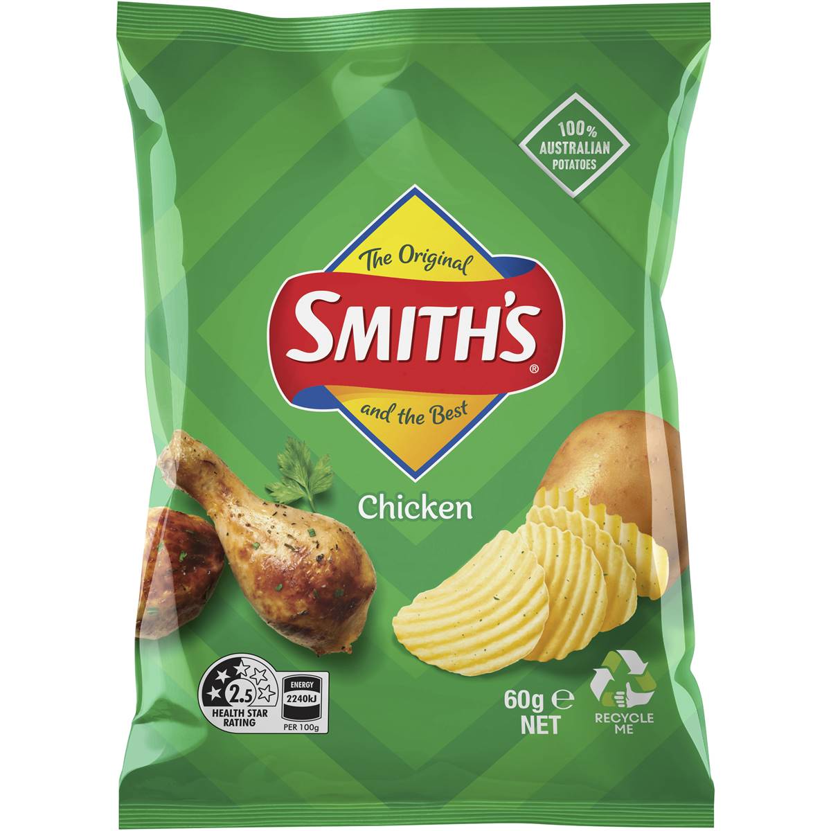 Smith's Crinkle Cut Potato Chips Chicken 60g | Woolworths