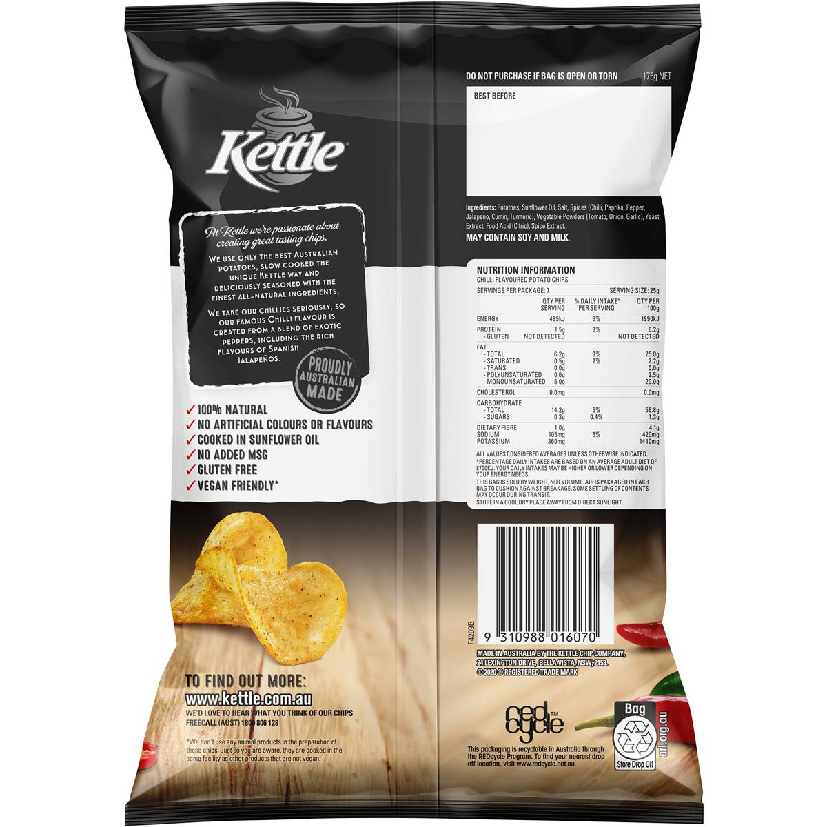 Kettle Chilli Chips 175g Woolworths