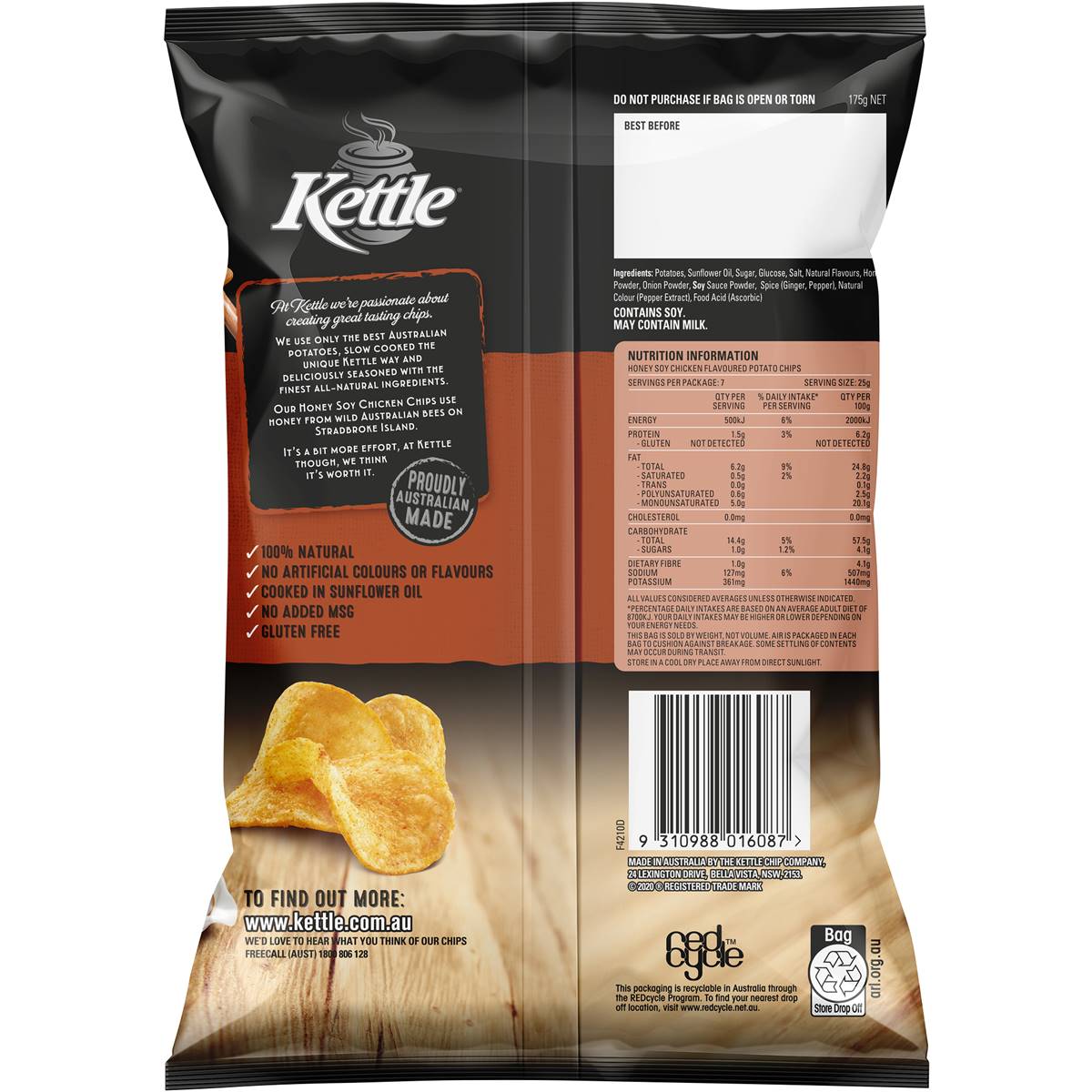 Kettle Honey Soy Chicken 175g Woolworths