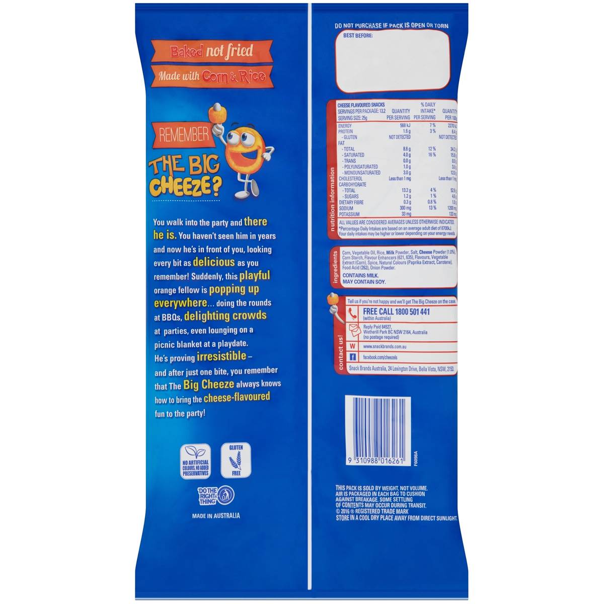 Cheezels The Big Share Bag Original Cheese 330g | Woolworths