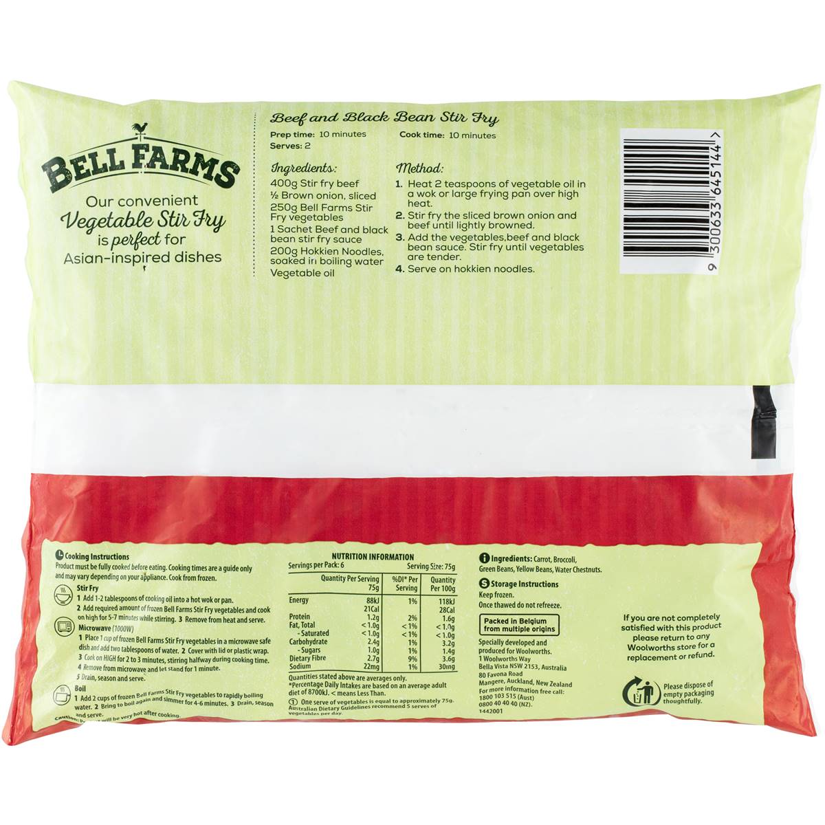 Bell Farms Stir Fry Vegetables 500g Woolworths